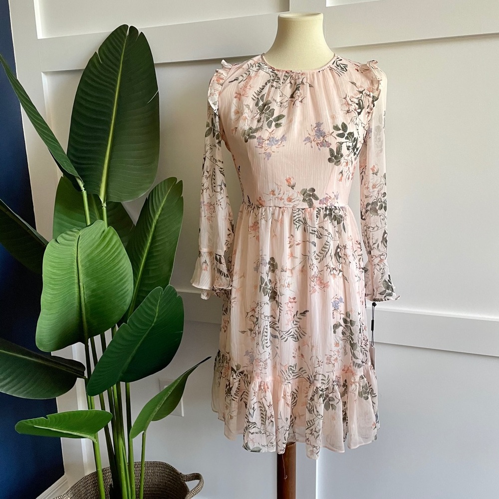 NWT CALVIN KLEIN FLORAL PINK DRESS